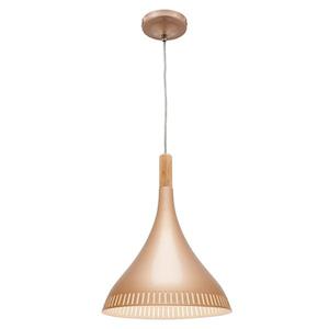 Pino Pendant Light 1x60w E27 Champagne Gold & Baltic Wood Cougar Lighting