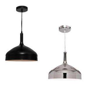 Cougar Lighting 1: Everest Pendant Light 1Lt E27 in Black/Chrome Cougar Lighting