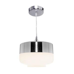 Cougar Lighting 1: Turner Pendant Light 1Lt 60w in Chrome/Matt Opal Glass Cougar Lighting
