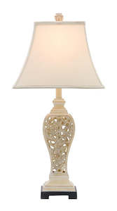 Cougar Lighting 1: Scarborough Table Lamp E27 Cream Wash Base & Shade Cougar Lighting