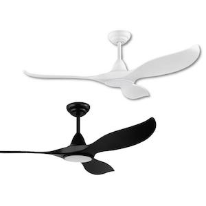 Eglo Lighting: Noosa DC Ceiling Fan 52" or 60" w/ CCT LED Light & 3 Blade in White or Black Eglo Lighting - 202969, 202971, 202972, 202973