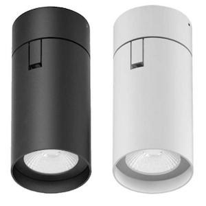 Surface Mounted Downlights: Pistol Surface Mounted LED CCT Downlight 15w in Black/White Domus Lighting