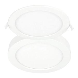 The Duet Recessed/Surface Mount LED Downlight CCT Round Slim 18w in White