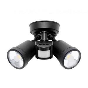 Sensors: Otto Ceiling Mount Floodlight w/ Sensor 2x12w in Black Mercator Lighting - PL-MXD6712BLK/SEN2