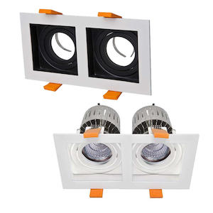 Commercial Lighting: Accesories: NEO K8.2 Mount Ring Rectangle Double Gimbal Black/White Decrolux - LC5019, LC5044