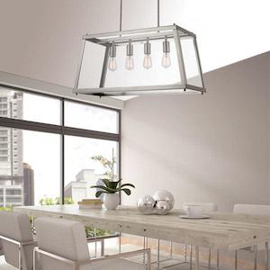 Gilbert Pendant Light 1Lt/4Lt E27 in Nickel Telbix Ligting - Gilbert PE1-NK, Gilbert PE4-NK