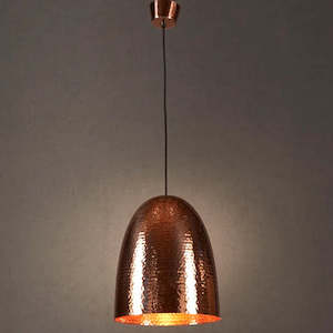 Kitchen Lighting: Dolce Beaten Pendant Light 1x60w E27 in Different Colours Emac & Lawton Lighting - ELAWEGGBEA