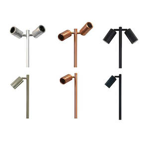 Spike Light: Garden Spike Spot Light 12V MR16 in Single/Double Adjustable Heads (Black/Copper/SS 316) CLA Lighting - PL-SPM1, PL-SPM2