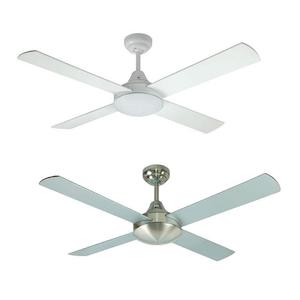 Fan W O Light: Glendale Ceiling Fan 1200mm (48”) in Brushed Chrome or White Mercator Lighting - PL-FC180124BC, PL-FC180124WH