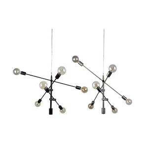 Chelsea Pendant Geometric 6L E27 Pivot Arms Oriel Lighting - SL64406AB, SL64406BK