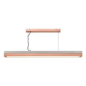 Black Pendant Light: CLEARANCE Phoenix Pendant 15w LED Brushed Copper & Concrete Metal Mercator - PL-ML7031
