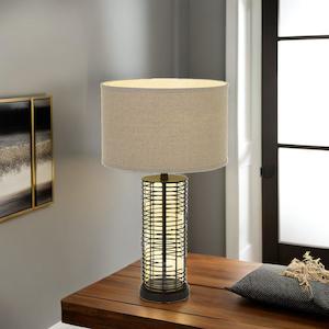Designer Table Lamps: Hasit Table Lamp in Black + Coffee Telbix Lighting - HASIT TL-BK+CF