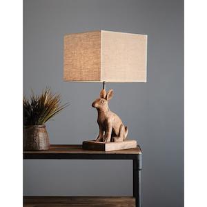 Designer Table Lamps: Simon Wooden Rabbit Table Lamp Small E27 in Weather Barn Zaffero - ZAF14131