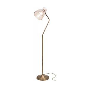 Linda LED Floor Lamp 1xE27 in Antique Brass and Cognac Glass Mercator Lighting - PL-A32021