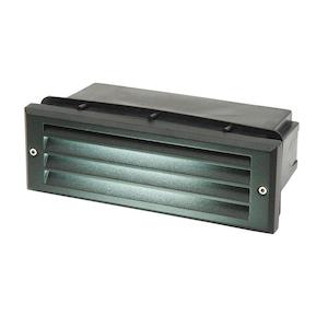 Step Lights: Lodos Brick Light Outdoor Asym Recessed LED Wall Light 11W 4K CW IP54 Black Crompton Lighting - CBL6240B