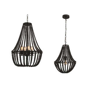 Willow Pendant Light E27 in Matt Black (1L or 4L) Mercator Lighting - PL-MG2621B&hellip;