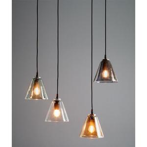 Industrial Pendant Light: DISC - Cono Lustre Glass Pendant Light E27 in Clear/Pale Green Zaffero - ZAF10340, ZAF10313