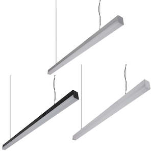Black Pendant Light: Bloc-42 Linear LED Pendant Light 1.2m or 1.7m (3000k/4000k/6500k) in ALU/BLK/WHT Domus Lighting