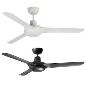 Abs Fans: Cruise 50" 1250mm AC Ceiling Fan With 3 ABS Blades in White/Black Martec Lighting - MCF133W, MCF133M