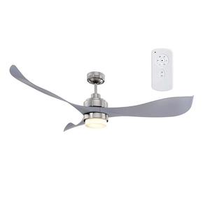 Abs Fans: Silver Eagle DC Ceiling Fan w/ LED Light 56" 3 Blades Mercator Lighting - PL-FC368143BC