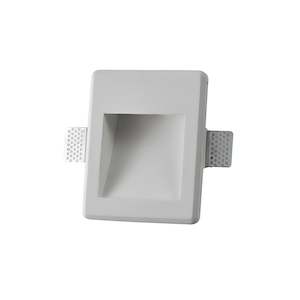 Drift Plaster LED Step Light Square in Gypsum White