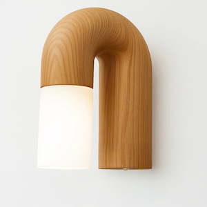 Designer Indoor Lighting: Arch Indoor LED Wall Light in Natural Wood