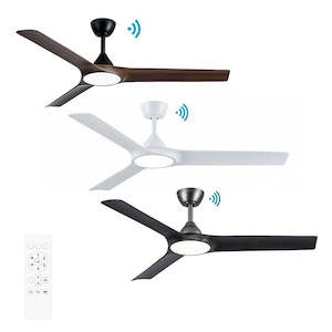 Ceiling Fans: 52” Alpine Smart DC Ceiling Fan Black/Walnut, White, Pewter/Charcoal with Light MDCA1333 Martec Lighting