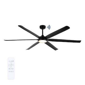 Ceiling Fans: 80" Osprey DC Ceiling Fan Matt Black, Matt White with Light MODC3X+MODC200X Martec Lighting