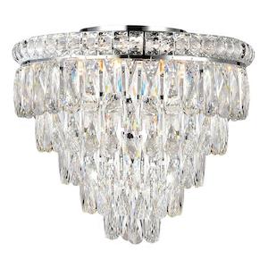 Emporia 5 Tier Flush Mount Ceiling Light 5Lt in Chrome and Crystal