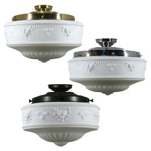 Ceiling Lighting: Senator 14" DIY Batten Fix in Brass, Chrome, Patina Black with Opal Matt Glass