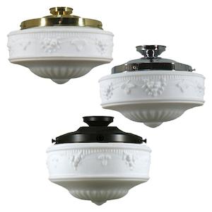 Ceiling Lighting: Senator 11" DIY Batten Fix in Brass, Chrome, Patina Black with Opal Matt Glass