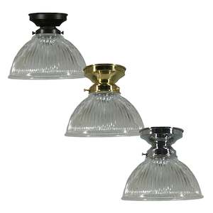 Ceiling Lighting: Claredon 6" DIY Batten Fix in Patina Black, Brass or Chrome w/ Clear Glass