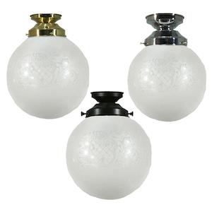 Ceiling Lighting: Sheffield 8" DIY Batten Fix in Brass, Chrome, Patina Black