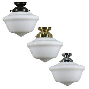 Victorian Schoolhouse 9" DIY Batten Fix in Patina Black, Brass or Chrome