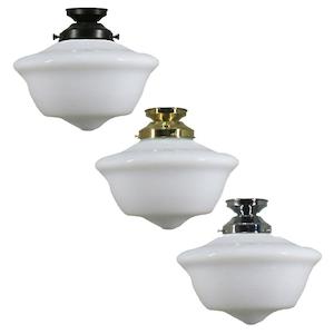 Ceiling Lighting: Victorian Schoolhouse 12" DIY Batten Fix in Patina Black, Brass or Chrome