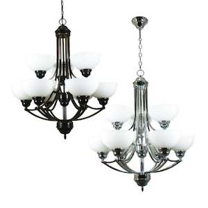 Chrome Pendant Light: Houston Chain Pendant in 9 Light w/ Chrome or Bronze Colour Lighting inspirations - 1000255, 1000256