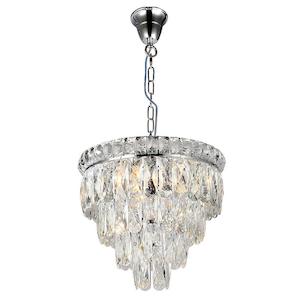 Emporia 4 Tier Pendant Light 3Lt in Chrome and Crystal