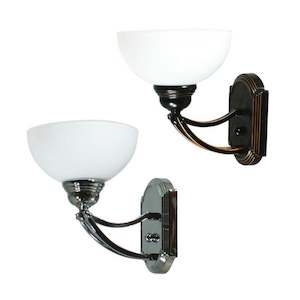 Designer Indoor Lighting: Houston Indoor Wall Light 1xE27 in Chrome or Bronze w Opal Matt Glass Lighting inspirations - 1000263, 1000264