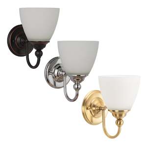 Designer Indoor Lighting: Nova Indoor Wall Light 1Lt in Bronze, Chrome or Satin Brass