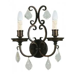 Louis 15th Crystal Indoor Wall Light 2xE14 in Bronze Lighting inspirations - 1000298