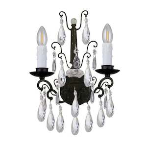 Salzburg Crystal Indoor Wall Light 2xE14 in Bronze Lighting inspirations - 1000800