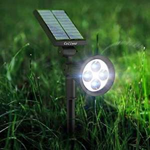 Spike Light: Solar LED Garden Spot Light Kit in Black (Warm White/Cool White) Solar Lighting Direct