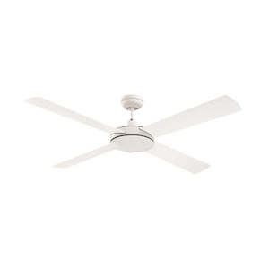 Fan W O Light: 1300mm (52") Ceiling Fan without Light in Brushed Steel/White