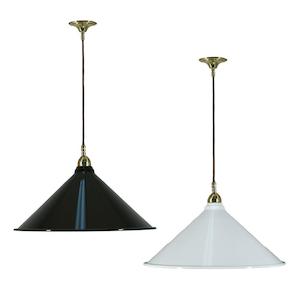 Edwardian Cord Pendant Light ø390mm in Black or White