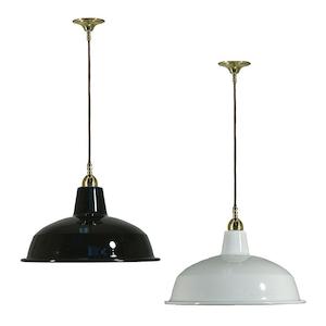 Warehouse Cord Pendant Light ø300mm in Black or White