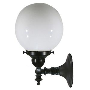 Koscina Indoor Wall Light Patina Black with Sphere 6" Opal Gloss