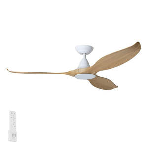 Ceiling Fans: 60″ Noosa DC Ceiling Fan White with Blackbutt 20684916 Eglo Lighting