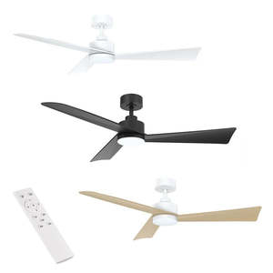 52" Bronte DC Ceiling Fan White, Black, White/Oak, Black/Walnut with Light 55070&hellip;