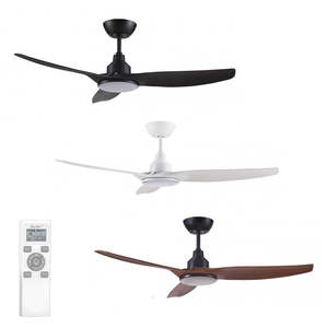 52" Skyfan DC Ceiling Fan Black, White, Teak, Light Oak with Light SKY1303-L Ventair
