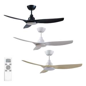 48" Skyfan DC Ceiling Fan Black, White, Light Oak with Light SKY1203-L Ventair
